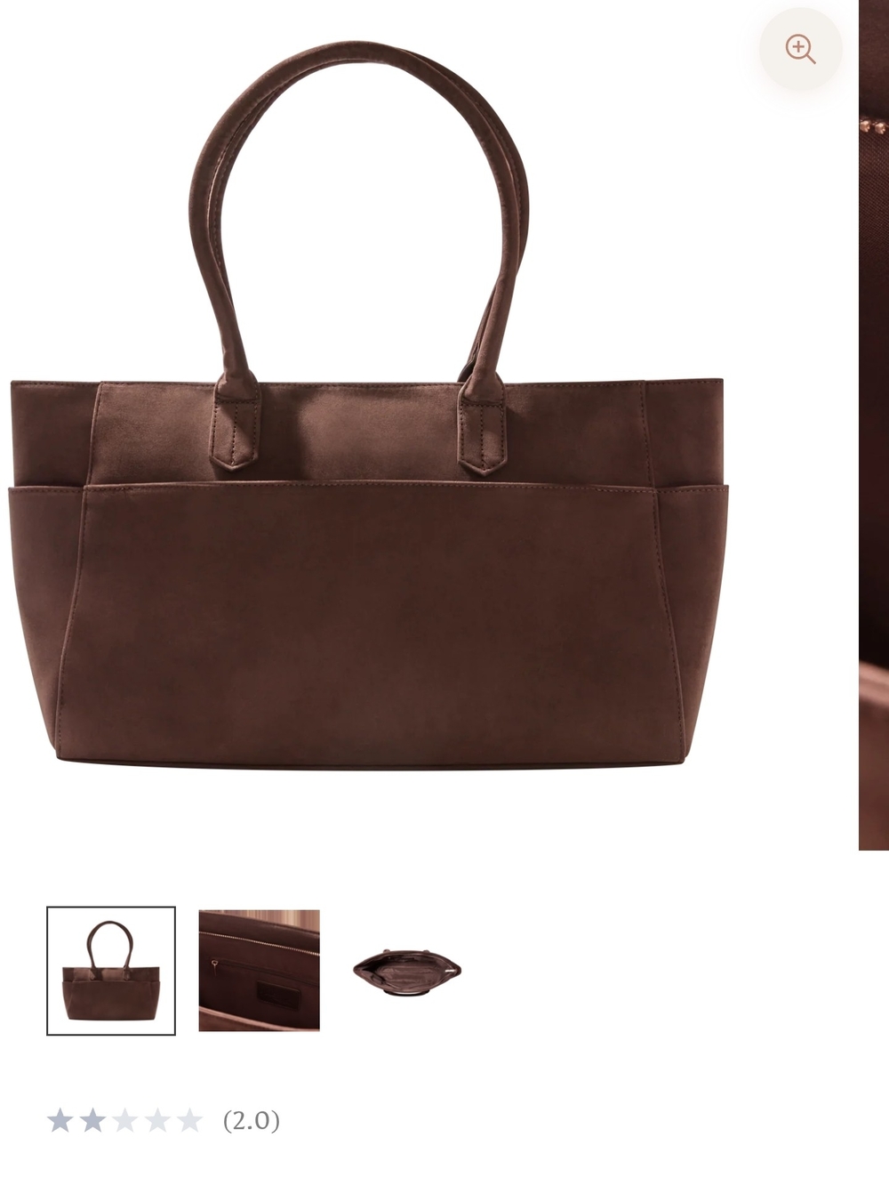 Mali+Lili Faux Suede Classic Brown Tote Bag